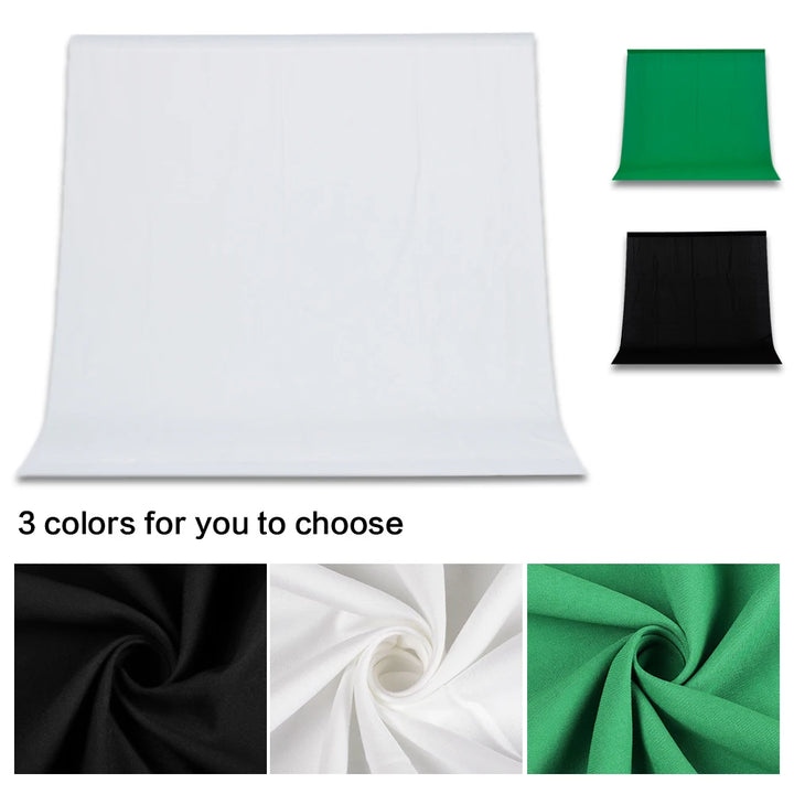 Backdrop Cloth Black White Green Color Cotton Textile Muslin Photo Backgrounds Studio Photography Screen Chromakey