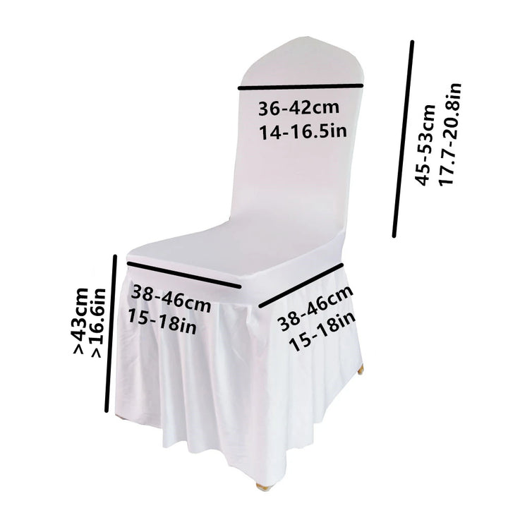 jiaorui 20/30/50/100pcs  Weddings Chair Covers White Black Sun Skirt Seat Covers