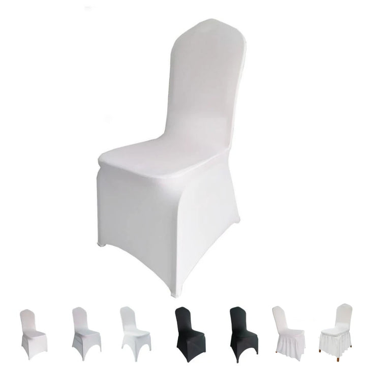 jiaorui 20/30/50/100pcs  Weddings Chair Covers White Black Sun Skirt Seat Covers