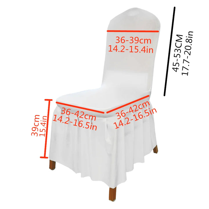 jiaorui 20/30/50/100pcs  Weddings Chair Covers White Black Sun Skirt Seat Covers